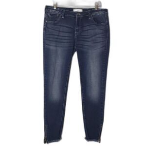 KanCan Jeans Womens 15/31 Dark Wash Skinny Stretch Ankle Zip Raw Hem KC8061DH